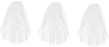 SOIMISS 3stücke Kurzer Brautschleier Mit Haarschmuck Tüll Und Wasserdiamanten Elegante Hochzeitsaccessoires Für Braut Charmante Kurze Hochzeitshaube Für Unvergessliche Erinnerungen
