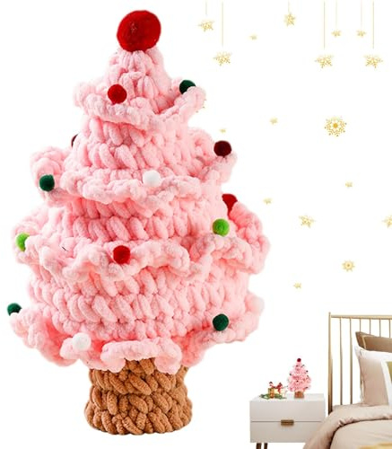 Generico Handcrafted Christmas Tree | Miniature Crochet Tree | Knitted Christmas Decor, Christmas Centerpiece Ideas, Tabletop Christmas Tree, Holiday Home Decorations, Christmas Tree for Windowsill