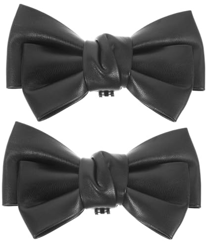 WRITWAA Clips y Zapatos Negro Mujer en Cuero de Decorativos Accesorios Lazo Ajustable Versátiles Obsequios para Calzado de Trabajo Eventos