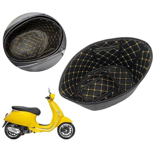 CiCixixi Para Vespa Motocicleta Trasero Tronco Cubo de Almacenamiento Funda de Cojín Funda de Cuero PU pad Accesorios,Almohadilla interior para motocicleta