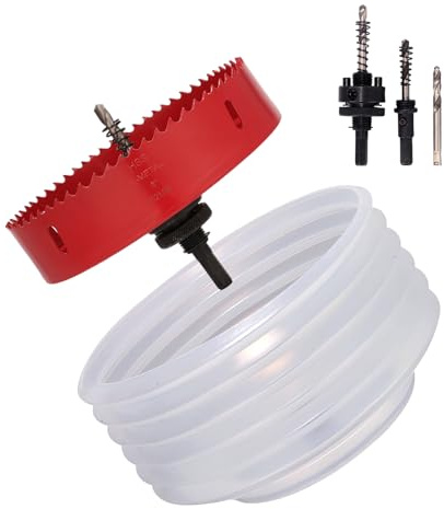 Nexigins 6-Inch Hole Saw for Recessed Lights and Can Lights - Bi-Metal 6in Hole Saw with Dust Bowl for 95% Dust Colletcion - Drill Hole Cutter Kit for Wood, Ceiling, Plastic and Metal
