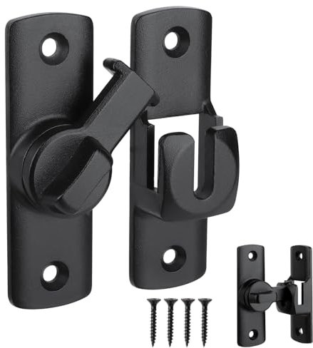 Cerradura de Puerta Corrediza 90/180 Grados, ELEPRUC Pestillo Puerta Corredera, Cierre Puerta, Cerrojo Puerta, Seguro Puerta, Cerrojo Puerta, Cierre Ventana Corredera para Jardín Baño Garaje Granero