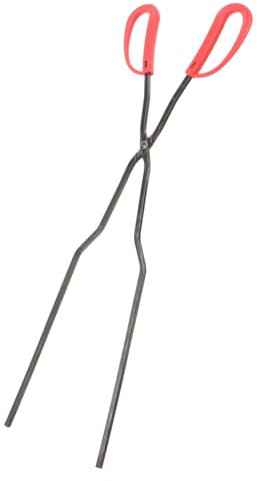 Toddmomy Tenazas Para Chimenea y Fogata Para Exterior, Pinzas Para Barbacoa De Camping Mango Ergonómico, Acero Resistente y Punta Plana, Ideales Para Recoger Leña y Carbón Barbacoas Al Aire Libre