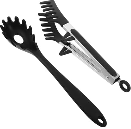 Sosoport 1 Set Di Cucchiaio Per Spaghetti In Silicone Pinza Per Pasta Forchetta Antiaderente Per Pasta Con Denti Clip Per Alimenti Per Spaghetti Barbecue Insalata Servizio Cottura