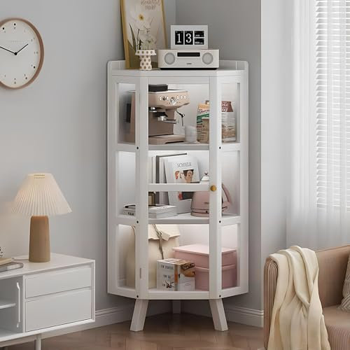 Glasvitrine für Schaukasten Hohes Bücherregal mit Glastüren und Lagerschrank Große Vitrinen mit Türen Klare Vitrine