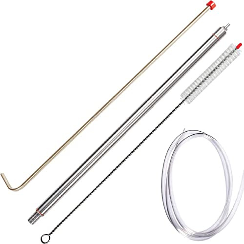 Stainless Steel Professional Bottling/Racking Kit with Siphon Crane, Tubing, Shut Off Clamp, Bottle Filler for Beer Wine Kombucha Kitchen Aqua Gardening (27)