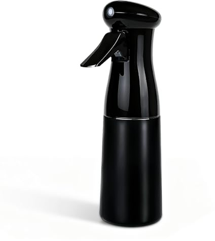MRUN BONE Ultrafeine Sprühflasche mit kontinuierlichem Nebel - Tropffrei & Auslaufsicher, BPA-Frei & Wiederbefüllbar für Haarstyling, Pflanzen & Reinigung (200ml-schwarz)