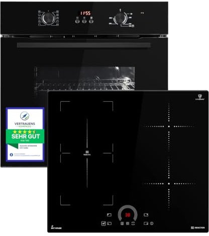 KKT KOLBE Herdset SET8005FBIH592FZ, Backofen und Induktionskochfeld | 60 cm Backofen BO8005FB, 59 cm Induktionskochfeld IH85901FZ, Grill, Automatik-Timer, Wärmeschutzverglasung, Kindersicherung