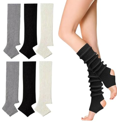 3 paia di scaldamuscoli lavorati a maglia, Scaldamuscoli Bambina Leg Warmers, Scaldamuscoli alla moda, Scaldamuscoli da donna, Per balletto, Danza, Yoga, Uso quotidiano