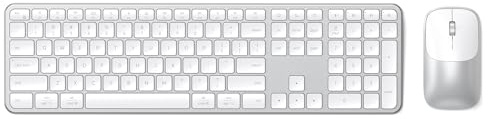 Satechi Combo Clavier et Souris sans Fil Slim CEX3, QWERTY US, Argent | Distribution Américaine, clavier taille complète, Bluetooth multi-appareils, récepteur USB-C, pour Mac, Windows et plus