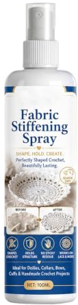 Snabbt tyg förstyvningsspray | 100 ml snabbtorkande och Express Action | Textil förstyvningsspray | för spets ull denim hattar soffor dockor underlägg