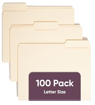 Smead File Folders Letter Sized, 1/3-Cut Tab, Assorted Positions, Letter Size Manila Folders, 100 Per Box (10330)