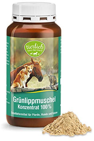 Sanct Bernhard tierlieb Grünlippmuschel-Konzentrat 100 % für Hunde, Katzen, Inhalt 150 g