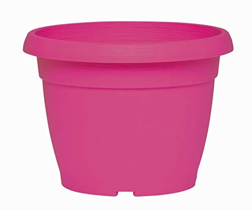 VASI VASO + SOTTOVASO ARCA SIMILCOTTO EFFETTO SPAZZOLATO ø 22 CM FUCSIA NEW