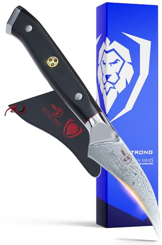 Dalstrong Tourne Peeling Paring Knife - 3 inch Bird's Beak - Shogun Series ELITE - Damascus - Japanese Super Steel - Vacuum Treated - Sheath Included