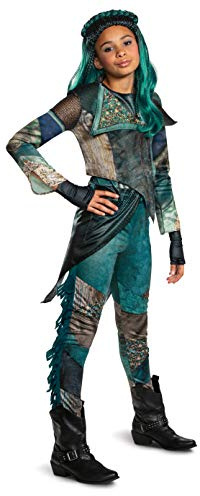 Disguise Disney Uma Descendants 3 Deluxe Girls' Costume, Teal, Medium (7-8)