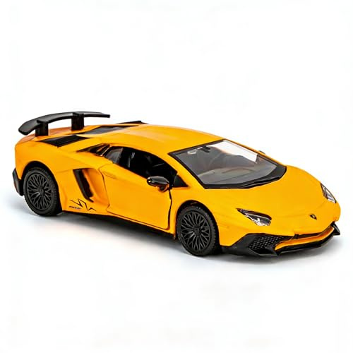 TGRCM-CZ Lamborghini Aventador LP770-4 Modellino di Auto in Lega di Zinco, Giocattolo per Bambini, Ragazzi e Ragazze (Giallo)