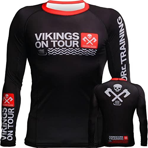 Hardcore Training Rash Guard Men's Viking on Tour Chemise de Compression Homme MMA BJJ Fitness Arts Martiaux No Gi Grappling Boxe Workout