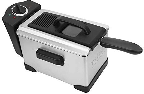 NCRD Freidora Profunda, freidadora Profunda de Acero Inoxidable eléctrico 1400W -2.5L contenedor de Aceite