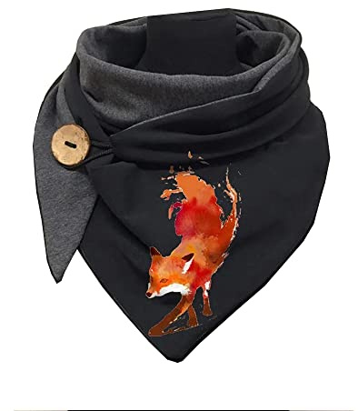 Hiseng Damen Schals Groß Dreieck Winter Dreieckstuch Warmer Button Lieblingsschal Scarf Fransen Knopf Karoschal Poncho Soft Wrap Lange Stola Fransen Poncho