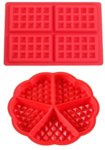 Selecto Bake Silicone Baking Round & Square Waffles Mould Muffin Pans Baking Molds Pack of 2