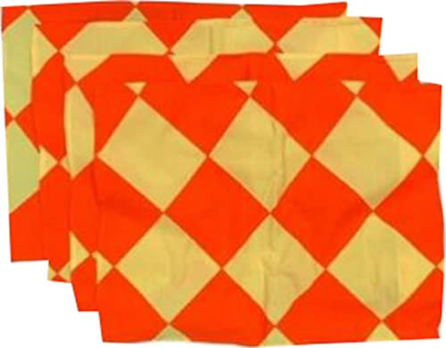 22YardsPro Football Training Corner Chequered Flags (Pack of 4) Corner Flag with Tie Cord UK