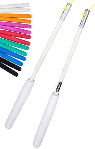 Juggle Dream SuperGlass Diabolo Handstäbe aus Fiberglasrohr und Diaboloschnur - mit Eva-Schaumgriff - in Profi-Qualität Jongliergeräte (Weiß)