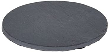 Natürliche Getränkeuntersetzer aus Schiefer – Ø 10 cm, 16er-Set | Kleine Schieferplatten als Glasuntersetzer – Tischdekoration & Schutz in schwarz – leicht zu reinigen – Seaside No.64
