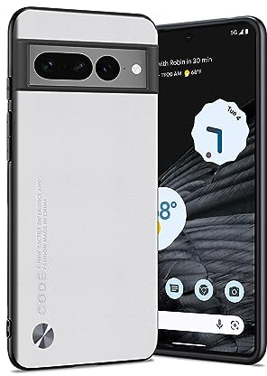Puxssul für Google Pixel 7 Pro Hülle, Weiche TPU-Kunstlederhülle, Extrem Leichte Ultraleichte Kameraschutzhülle aus Leder für Google Pixel 7 Pro (Weiß)