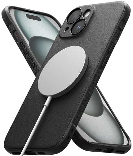 Ringke for iPhone 15 Plus Case, Onyx (Magnetic Black) | Compatible with MagSafe, Anti-Fingerprint Texture, Slim & Lightweight Design, Non-Slip Secure Grip, Individual Camera Cutouts