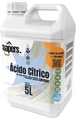 CULTIVERS Acido citrico anidro liquido bio 5 l detergente domestico sostenibile per bagno e cucina Versatile Disincrostante e rimozione delle macchie