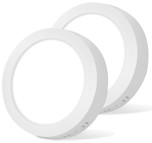 Aigostar LED Deckenleuchte 12W Deckenlampe, 6500K Kaltweiß 1350lm Badezimmer Lampe ideal für Badezimmer Balkon Flur Küche Wohnzimmer Ø17.4cm，2 PCS