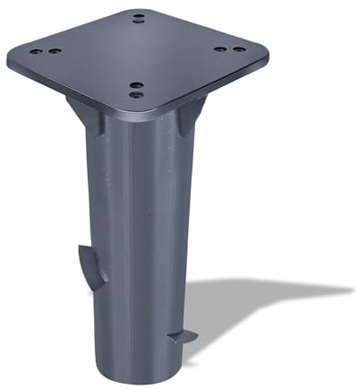 Froadp Soporte universal para sombrilla de 16 x 16 x 38 cm, base de metal, anclaje para el suelo con tapa, diseño oculto, estacas para manivela, color gris oscuro