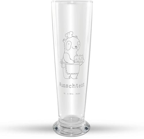 Mr. & Mrs. Panda Weizen Bierglas Bär Kochen - Personalisierte Geschenke, Weizenbierglas, Weizenglas, Hobbyköchin, Wunschtext, Geschenk, Selbst Gestalten, Personalisierbar, Hobbykoch