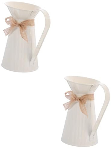 Amosfun 2st Kesselvase Aus Eisen Blumenhalter Rustikale Blumenvase Schirmständerfass Vase Mit Blumenkrug Blumeneimer Mit Henkel Wasserkrug Kann Getrockneter Blumeneimertopf Leinen-