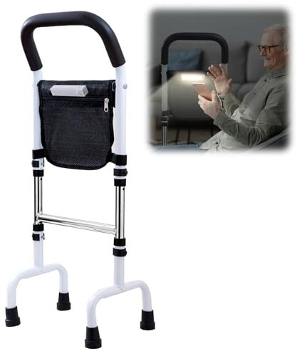 JAOGAUS Stehhilfe für ältere Erwachsene, Gehhilfe für Senioren, Aufstehhilfe Bett Aufstehhilfe Toilette Sofa für Senioren, Höhenverstellbar, Aufstehhilfen mit Bewegungslicht, Belastbar 136 kg