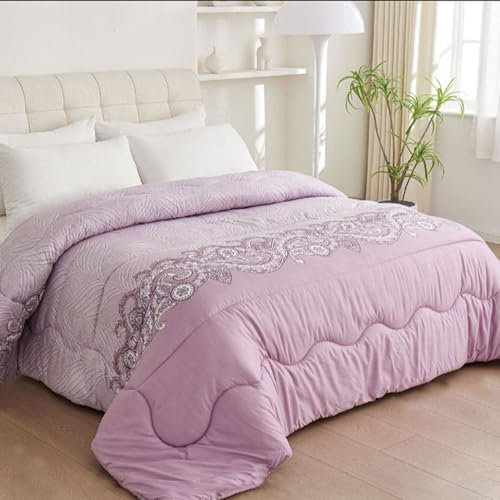 GREATOYAR Edredón Nórdico Doble Cara, Relleno Nórdico, Edredón de Microfibra, Microfibra Suave, Antiácaro, Hipoalergénico, Transpirable, Moderno, Ligero, 220x240cm, para Cama 150cm, Anacardo Lila