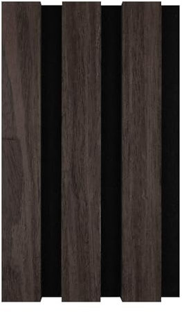 SPACELUXE Acoustic Slat 3D Wall Panel Decorative & Sound Absorbing Wooden Slatted Feature Pannelling Home Living Room Bedroom Interior Easy Installation Oak Natural 2400mm x 600mm (American Walnut)
