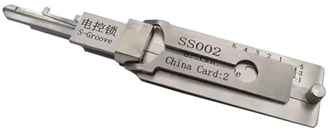 Qxiao SS002 Outil de crochetage de serrure pour serrure de porte à double rainure Pro 2 en 1 décodeur et outils de crochetage de clé de voiture multifonction en acier inoxydable kits de réparation