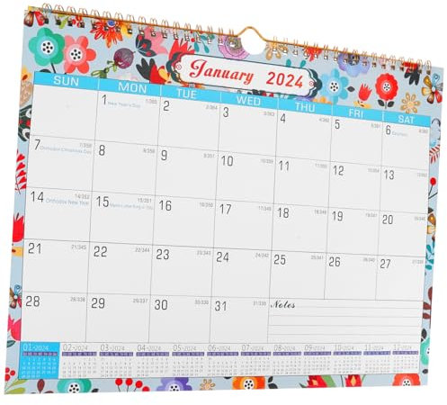 STOBOK Wandkalender Monatskalender Zum Aufhängen Familienwandkalender Mit Hängelöchern Monatskalender Für Zuhause Und Büro Zimmerkalender Für Täglichen Gebrauch Platz Für Notizen Und Term