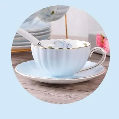 KKRANG Juego de 1-6 Tazas de café con Forma de Calabaza romántica de Color Rosa, Accesorios de Cocina, Organizador de Tazas de té de cerámica de Porcelana China, té Rojo de la Tarde inglés