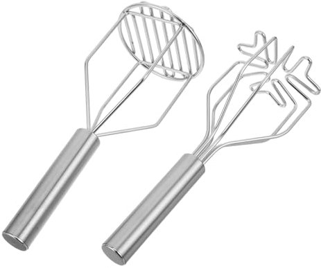 UTHCLO 2pezzi Schiacciapatate Acciaio Inossidabile Utensile da Cucina per Purè di Patate Verdure Frutta e Design Compatto e Leggero Facile da Riporre e Usare
