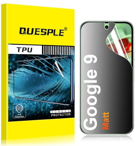 QUESPLE [3 Stück] Matt Schutzfolie für Google Pixel 9 5G, Anti-Fingerabdruck, Blendschutz Matte Weich TPU Folie, Ultra-Klar Fingerabdruck-ID Unterstützen Displayschutzfolie