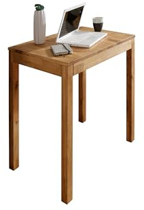 Woodroom Esstisch 50x70 cm aus Wildeiche massiv geölt – Kleiner Holztisch Esszimmer, massiv Holz, rechteckig, rustikaler Küchentisch