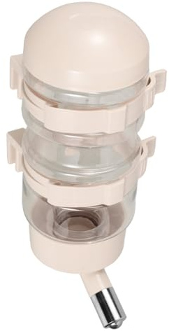 Bebedero Acero Inoxidable para 400ml Mascotas Automático PP Colgante | Flujo por Gravedad, Control del Caudal, Diseño Creativo para Jaula, Uso en Perros y Cachorros