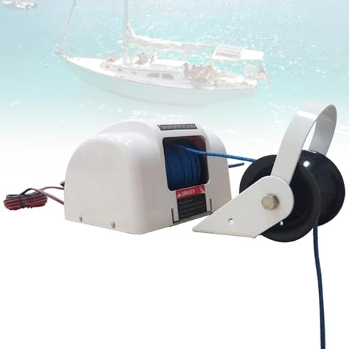 Verricello elettrico in acciaio inox, 12 V, telecomando automatico, capacità 318 kg, corda da 31 m con LED, ideale per pontone, yacht, pesca, barche a ponte