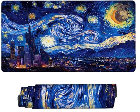 Large Game Tapis de Souris Ciel étoilé Abstrait avec Base en Caoutchouc Antidérapant Extended XXL Long Clavier Pad de Table Grand Tapis Souris, pour Accessoires Gaming 100 x 50 cm k-103