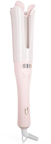 Automatic Rotating Curling Iron, Pumped-Up Volume, Long Barrel Curling Wand for Long Hair, Ceramic Hair Curler for Women, Lasting Volume, Volumizing Hair Iron, Gold Blush, 1.26 Inch