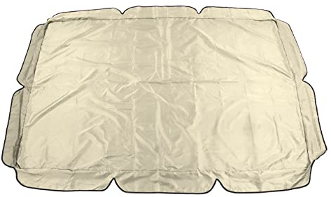 Respicefinem Reemplazo de toldo para Columpio para Exteriores, Tela Oxford recubierta de Plata 600D, Cubierta Superior abatible Resistente al Agua y a los Rayos UV para jardín y (Beige)