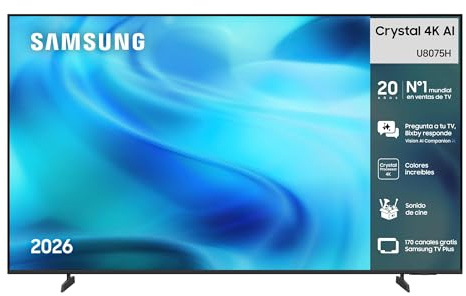 Samsung Smart TV 65 Pouces U8075H Crystal UHD 4K, PurColor, Upscaling 4K, Motion Xcelerator, Dynamic Sound Pack, Gaming Hub, Mode Football, Vision AI Companion [2026]